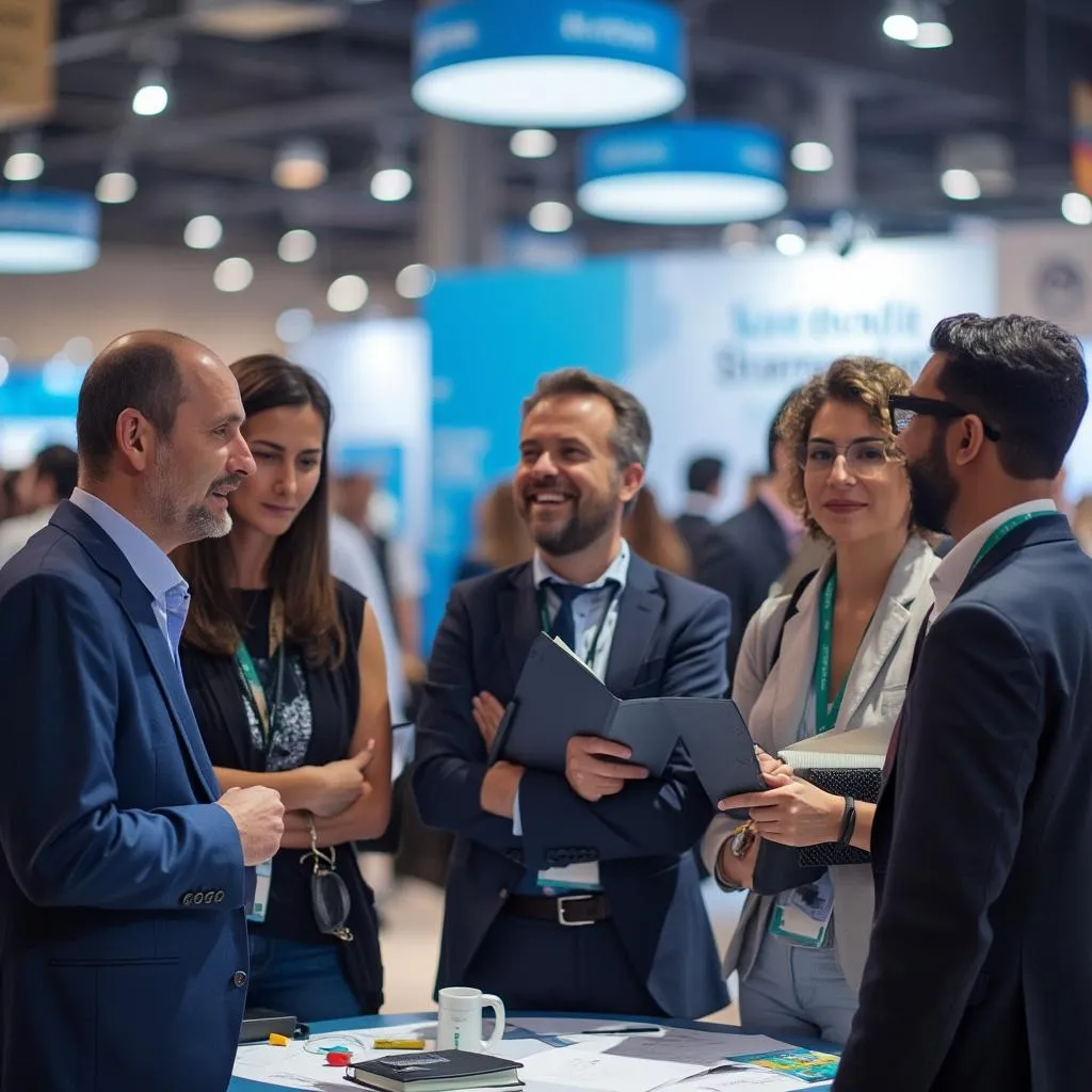 Equipe em conferência financeira
