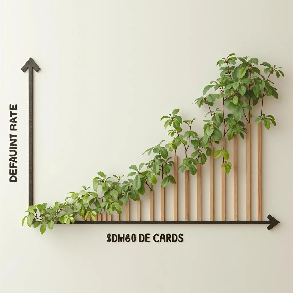 Gráfico mostrando taxa de inadimplência com cartões de crédito