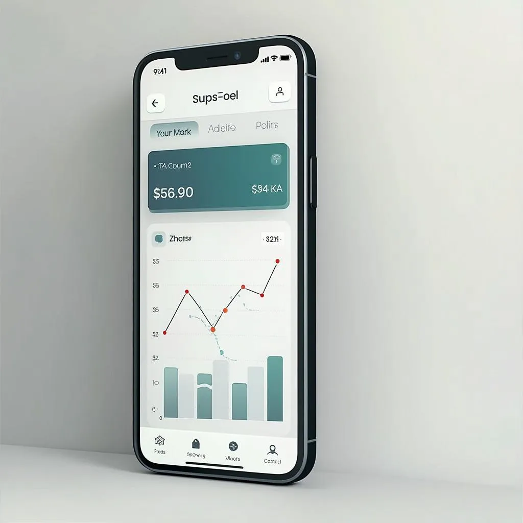 Aplicativo de controle de gastos em smartphone